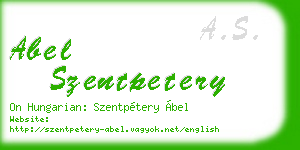 abel szentpetery business card