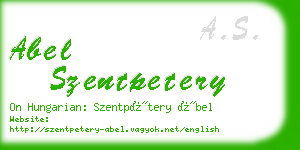 abel szentpetery business card